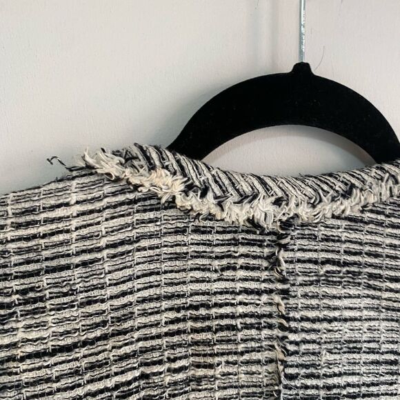 Rebecca Taylor Boucle Tweed Black & White Cotton Jacket - Picture 8 of 9